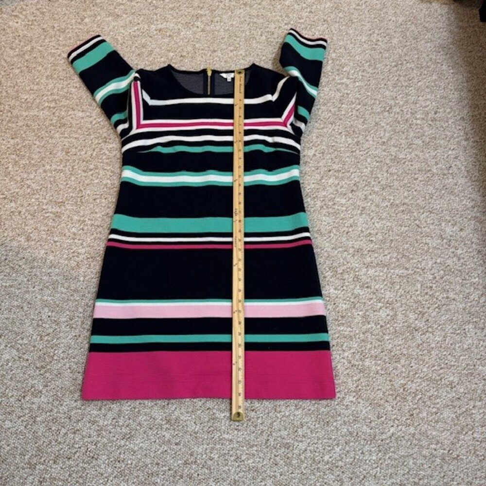 Crown & Ivy Womens Dress Navy Pink Ribbed 3/4 Sleeve Sz Medium - Picture 7 of 8